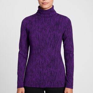 Athleta Long Sleeve Turtleneck Top – Purple/Black – Size Medium